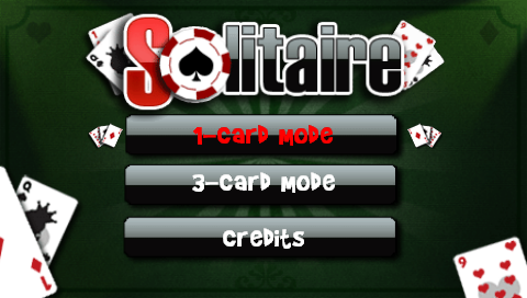The Solitaire title screen for Playstation